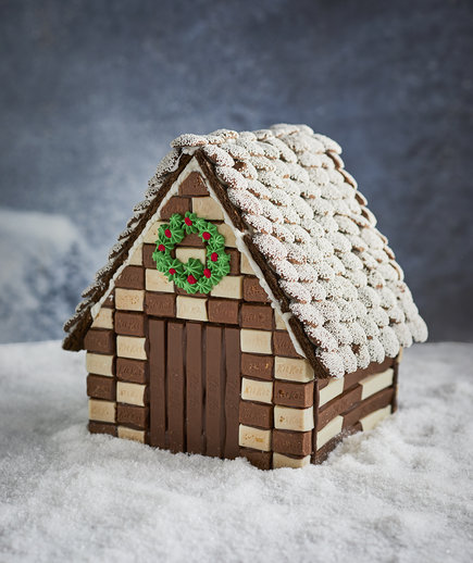 modern chocolate gingerbread house.