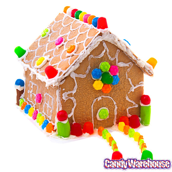 traditional gingerbread house with simple decor.
