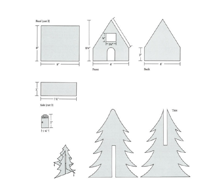 Tiny Gingerbread House Template